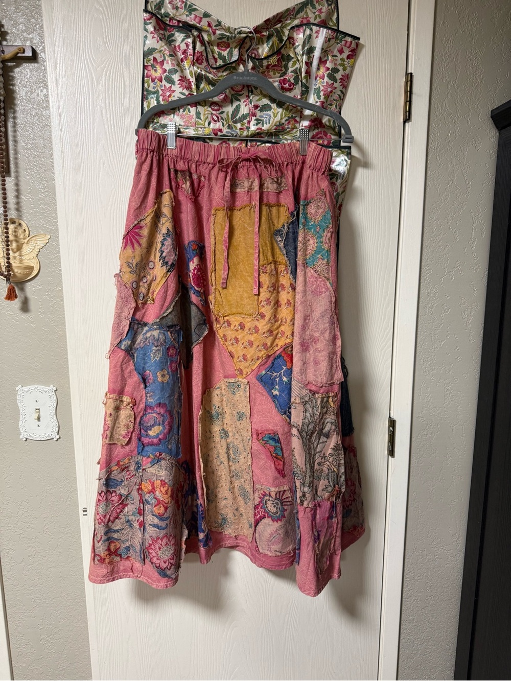 Jaded Gypsy Boho Patchwork Pink Maxi Skirt